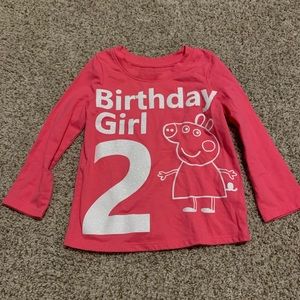 Custom Made Peppa Pig 2nd Birthday Shirt
